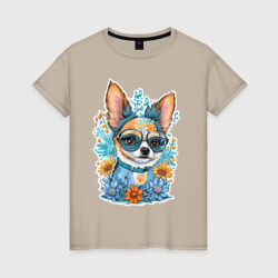 Женская футболка хлопок Супер мини щенок чихуахуа
