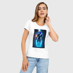 Женская футболка хлопок Slim Робо астронавт - фото 2