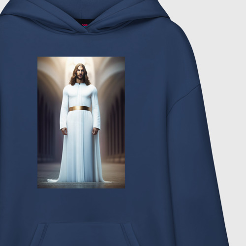 Худи SuperOversize хлопок Иисус Христос, цвет темно-синий - фото 3
