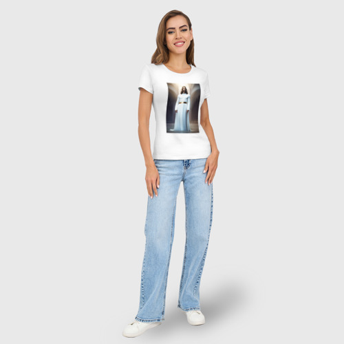 Женская футболка хлопок Slim Иисус Христос, цвет белый - фото 5