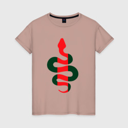 Женская футболка хлопок Модная змея