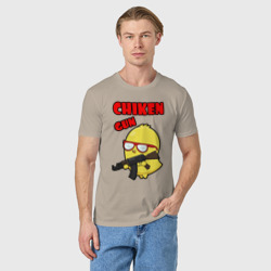 Мужская футболка хлопок Chicken machine gun - фото 2