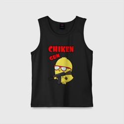 Детская майка хлопок Chicken machine gun