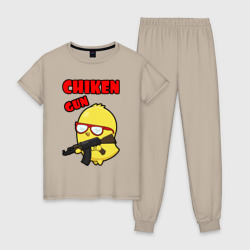 Женская пижама хлопок Chicken machine gun