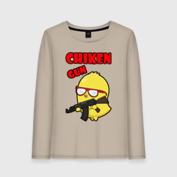 Женский лонгслив хлопок Chicken machine gun
