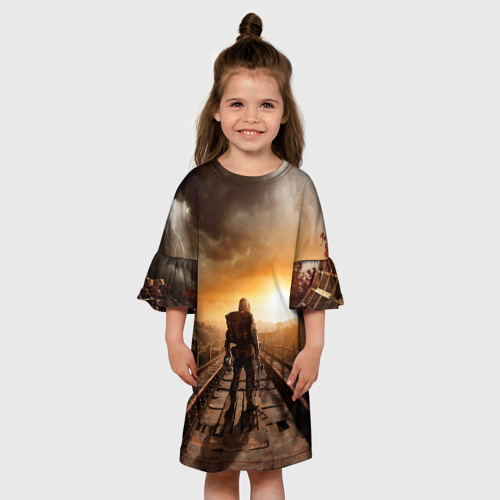 Детское платье 3D Жёлтое солнце Метро, цвет 3D печать - фото 4