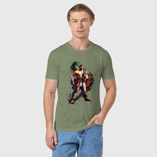 Мужская футболка хлопок с принтом Street Fighter 6 Ryu, фото на моделе #1