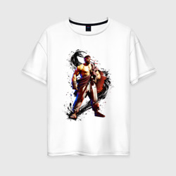 Женская футболка хлопок Oversize Street Fighter 6 Ryu