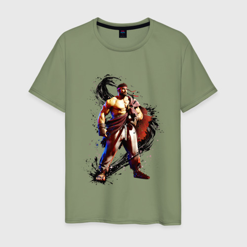 Мужская футболка хлопок с принтом Street Fighter 6 Ryu, вид спереди #2