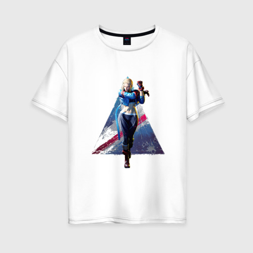 Женская футболка хлопок Oversize с принтом Street Fighter 6 Cammy, вид спереди #2