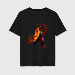 Женская футболка хлопок Oversize Street Fighter 6 Ken
