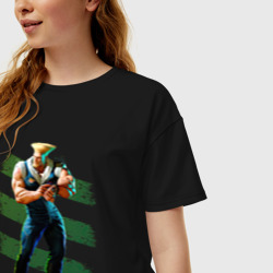 Женская футболка хлопок Oversize Street Fighter 6 Guile - фото 2