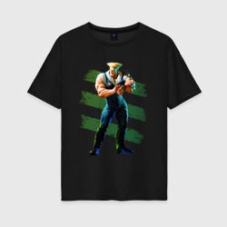 Женская футболка хлопок Oversize Street Fighter 6 Guile