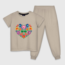 Детская пижама хлопок Сердце цветочная любовь