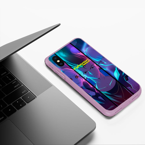 Чехол для iPhone XS Max матовый Дэвид Мартинес. Cyberpunk Edgerunners, цвет сиреневый - фото 5