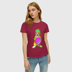 Женская футболка хлопок Клоун с мячиком - фото 2