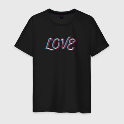 Мужская футболка хлопок Love в стиле неон