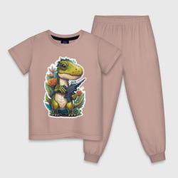 Детская пижама хлопок Тираннозавр Рекс с оружием