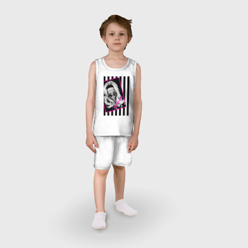 Детская пижама с шортами хлопок Bad Barbie, цвет белый - фото 3