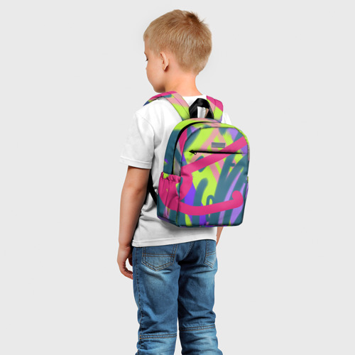 Детский рюкзак 3D с принтом Цветастая графика, фото на моделе #1