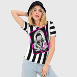 Женская футболка 3D Slim Барби и полосы - фото 2