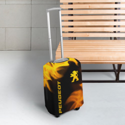 Чехол для чемодана 3D Peugeot - gold gradient: надпись, символ - фото 2