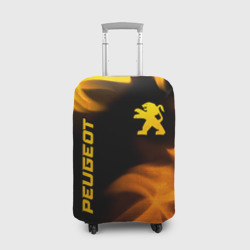 Чехол для чемодана 3D Peugeot - gold gradient: надпись, символ