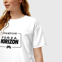 Женская футболка хлопок Oversize Forza Horizon gaming champion: рамка с лого и джойстиком - фото 2