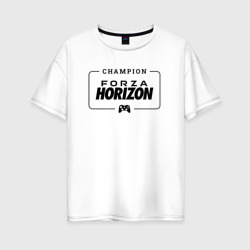 Женская футболка хлопок Oversize Forza Horizon gaming champion: рамка с лого и джойстиком