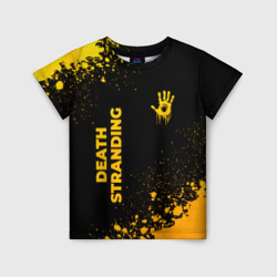 Детская футболка 3D Death Stranding - gold gradient: надпись, символ