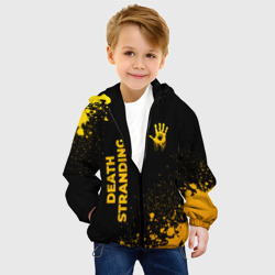 Детская куртка 3D Death Stranding - gold gradient: надпись, символ - фото 2