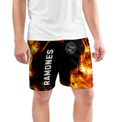 Мужские шорты спортивные Ramones и пылающий огонь - фото 2