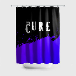 Штора 3D для ванной The Cure purple grunge