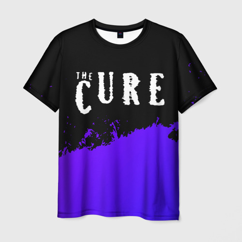 Мужская футболка с принтом The Cure purple grunge, вид спереди №1