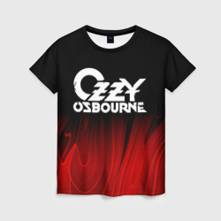 Женская футболка 3D Ozzy Osbourne red plasma