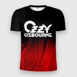 Мужская футболка 3D Slim Ozzy Osbourne red plasma