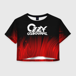 Женская футболка Crop-top 3D Ozzy Osbourne red plasma