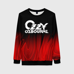 Женский свитшот 3D Ozzy Osbourne red plasma