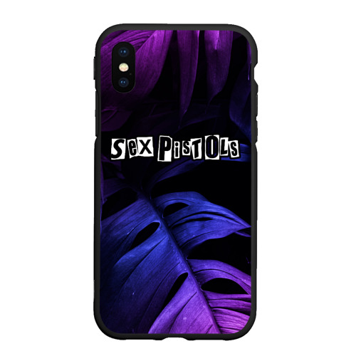 Чехол для iPhone XS Max матовый Sex Pistols neon monstera