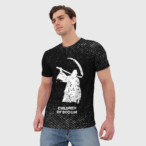 Мужская футболка 3D Children of Bodom с потертостями на темном фоне, цвет 3D печать - фото 3