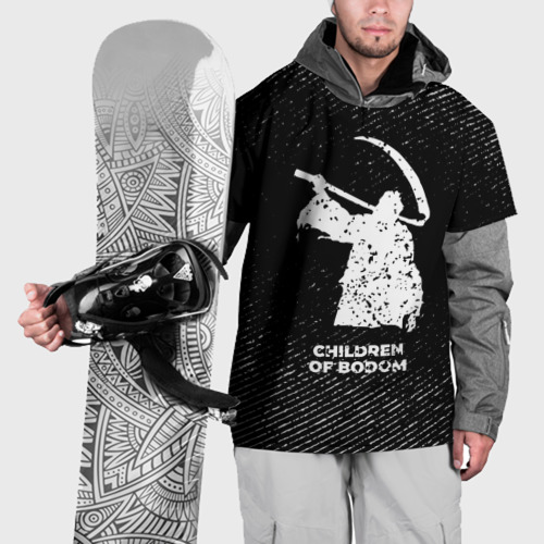Накидка на куртку 3D Children of Bodom с потертостями на темном фоне, цвет 3D печать