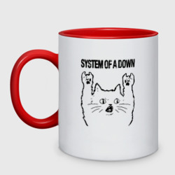 Кружка двухцветная System of a Down - rock cat