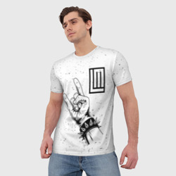 Мужская футболка 3D Lindemann и рок символ - фото 2