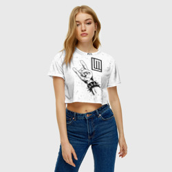 Женская футболка Crop-top 3D Lindemann и рок символ - фото 2