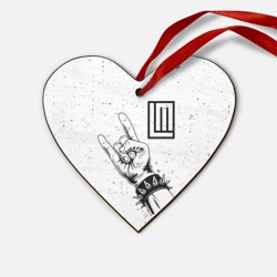 Деревянная игрушка Сердце Lindemann и рок символ