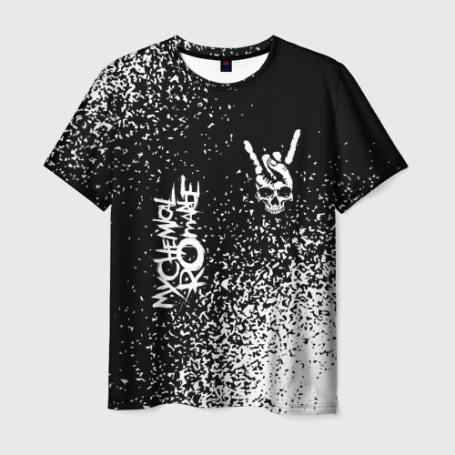 Мужская футболка 3D My Chemical Romance и рок символ на темном фоне, цвет 3D печать