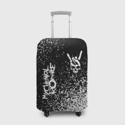 Чехол для чемодана 3D My Chemical Romance и рок символ на темном фоне