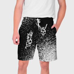 Мужские шорты 3D My Chemical Romance и рок символ на темном фоне