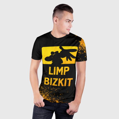 Мужская футболка 3D Slim Limp Bizkit - gold gradient, цвет 3D печать - фото 3