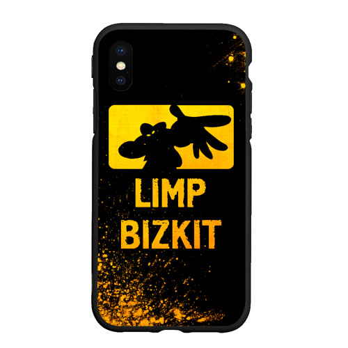 Чехол для iPhone XS Max матовый Limp Bizkit - gold gradient